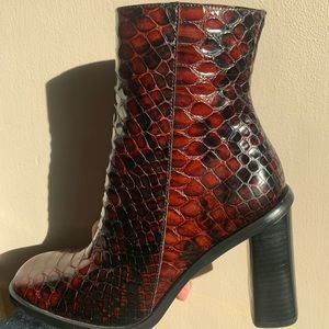 Free People Croc Embossed Bootie NWOT